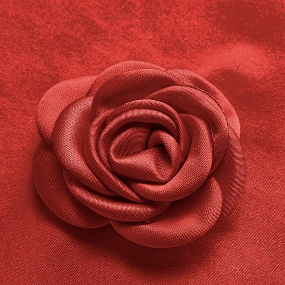 COMMENSE Rosette V-Neck Backless Cami Dress COLOR - Red, NWT Sold out online XL - Picture 5 of 12